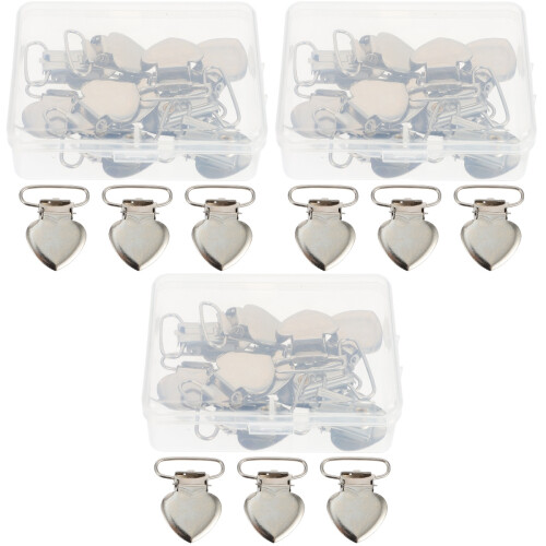 30 Pcs Heart Shape Pacifier Clips Iron Holder 2