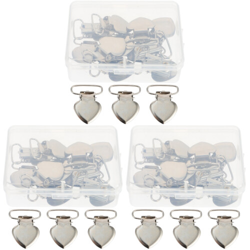 30 Pcs Heart Shape Pacifier Clips Iron Holder 1