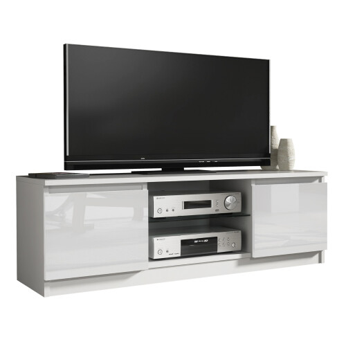 Creative Furniture TV Unit 120cm - White Gloss Doors 2