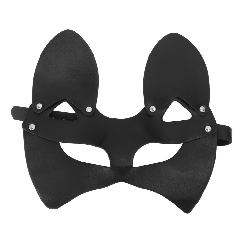 PU Leather Cat Mask Cosplay Half Face Mask Party Fashion