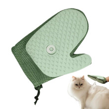 Electrostatic Gloves For Pet Hair Removal And Shedding, Reusable Cat And Dog Grooming Tool, Light Green