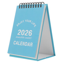 5Pcs Mini Desk Calendar 2026 Compact Flip Monthly Planner Lake Green