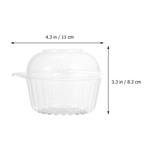 100Stk Einweg Kuchenform Transparente Lebensmittelbox Muffinhalter 2