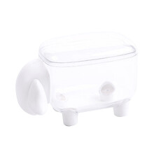 (White) Cotton Swab Holder Sheep Design Transparent Toothpick Box White