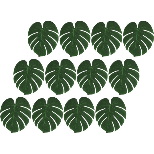 12 künstliche monstera blätter für party