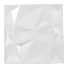 12PCS 3D Wall Panel PVC 19.7 Inch White Decorative Textured Interior