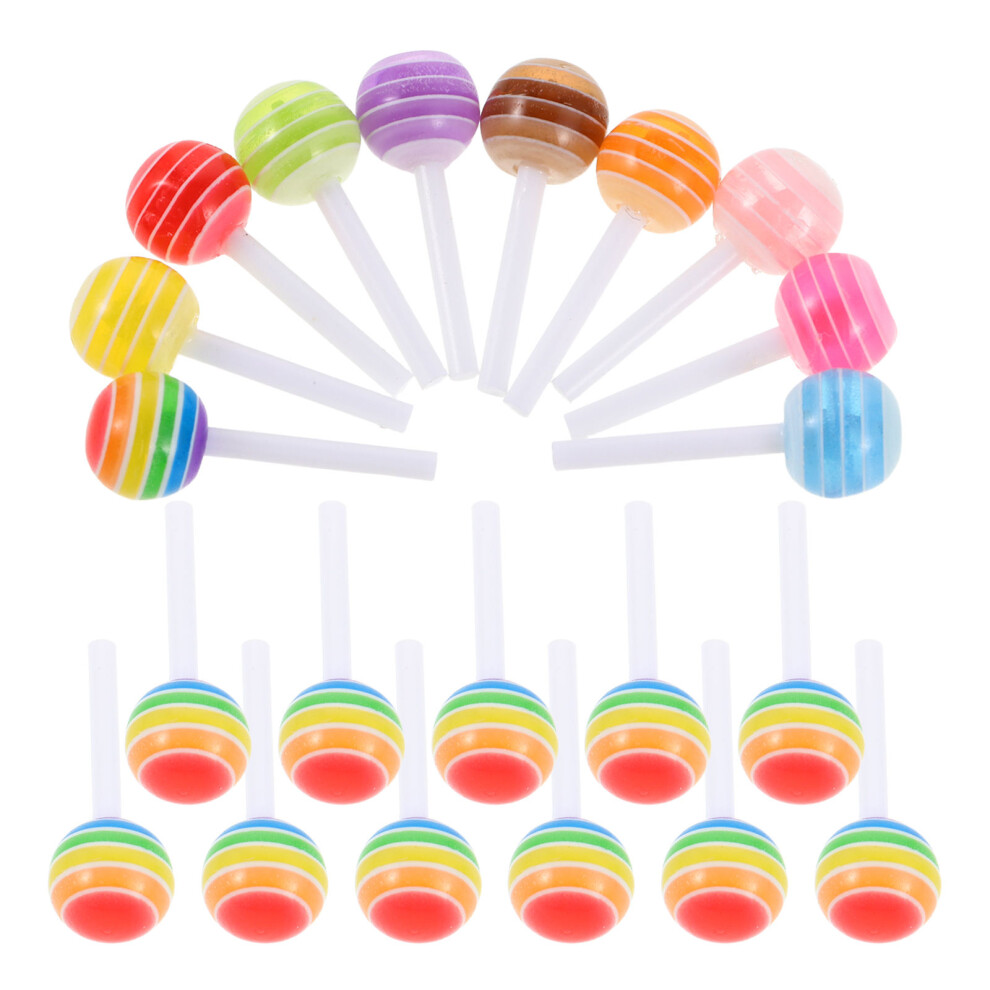Iplusmile 120 Pcs 3D Resin Lollipops Nail Charms For Diy Candy Manicure Design