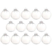 15Pcs Clear Pet Christmas Ball Ornaments Lightweight DIY Tree Hanging