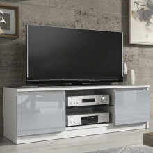 TV Unit 120cm Creative Furniture - White & Grey Gloss Doors