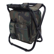 Fishing Chair Folding Stool Portable Backpack Cooler Insulated Seat Camouflage