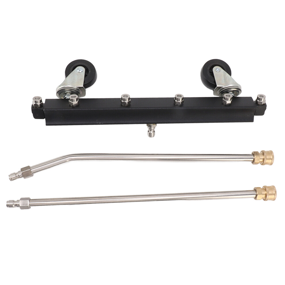 (Pavement Sprinkler) Pressure Washer Undercarriage Cleaner 6 Nozzles 2 Wands 4000Psi Black 609610782902