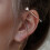 1 set industrielle barbell-ohrringe, doppelte ohrlöcher, silber 9