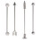 1 set industrielle barbell-ohrringe, doppelte ohrlöcher, silber 3