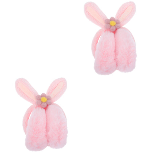 2 Pcs Lovely Winter Rabbit Ear Plush Earmuff 2