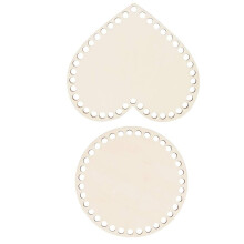 2Pcs Natural Wood Bag Bases for DIY Crochet Basket Weaving
