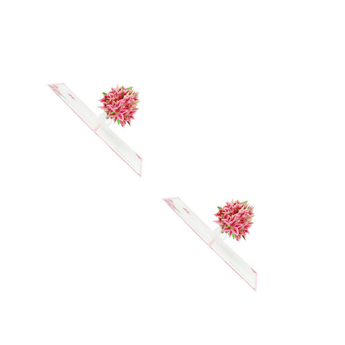 2Pcs 3D Lily Flower Pop-Up Greeting For Mother'S Day 2