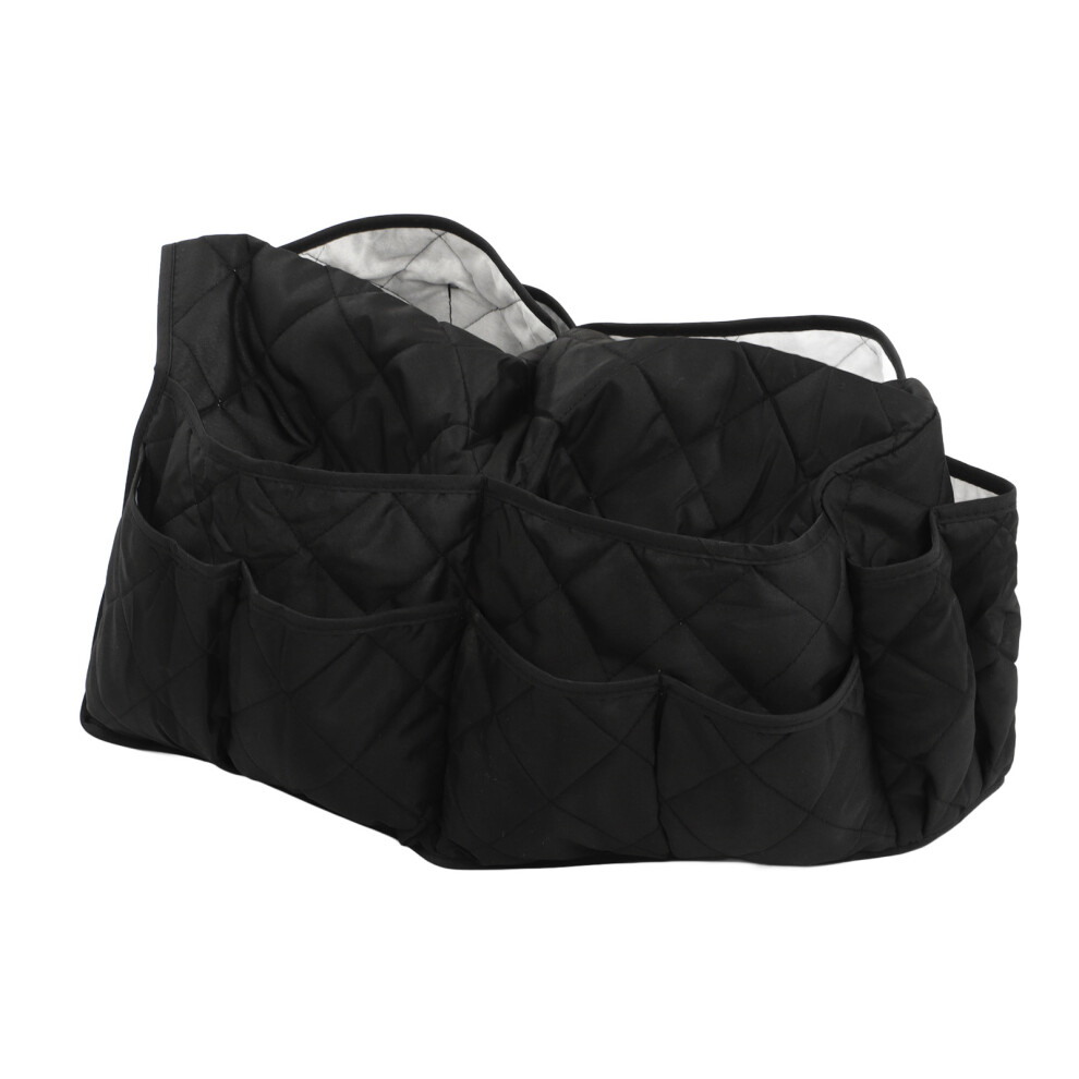 Large Capacity Black Sofa Armrest Storage Bag with 14 Pockets, Waterproof Bedside Organizer-image-OPC-PKXWSMS-NEW