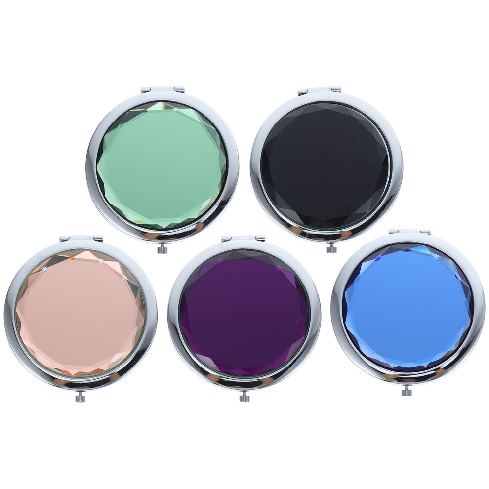 Villcase 10 Pcs Crystal Mirror Folding Double-Sided Portable Makeup Mirror