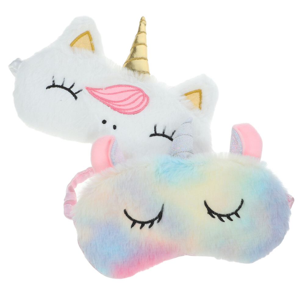 Villcase 8 Pcs Unicorn Plush Sleeping Eye Masks For Women