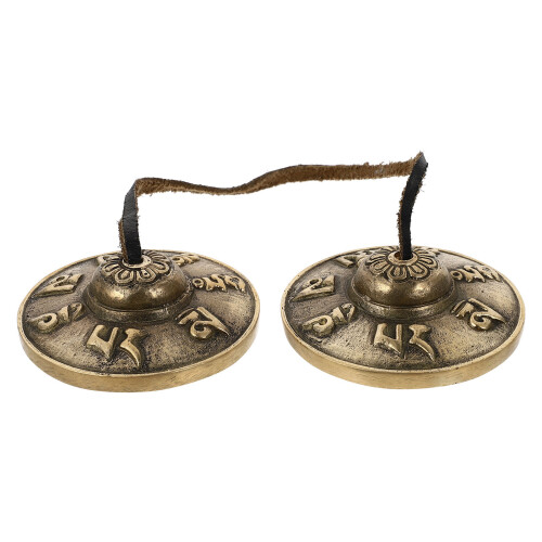 1Pc Handmade Copper Meditation Cymbal Bell Buddhist Gift Supply