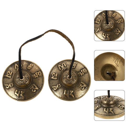 1Pc Handmade Copper Meditation Cymbal Bell Buddhist Gift Supply 2