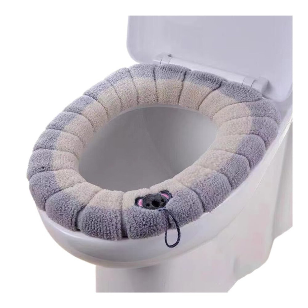 Winter Warm Toilet Seat Cover Waterproof Soft Closestool Mat O-Shape Bidet Compatible Beige 9084446245400