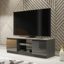 TV Unit 120cm Creative Furniture - Dark Grey Gloss Doors