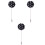 3Pcs Clear Crystal Flower Long Brooch Vintage Suit Accessory 3