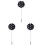 3Pcs Clear Crystal Flower Long Brooch Vintage Suit Accessory 2