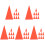 40 Pcs High Visibility Bicycle Safety Triangular Flag Replacement 4