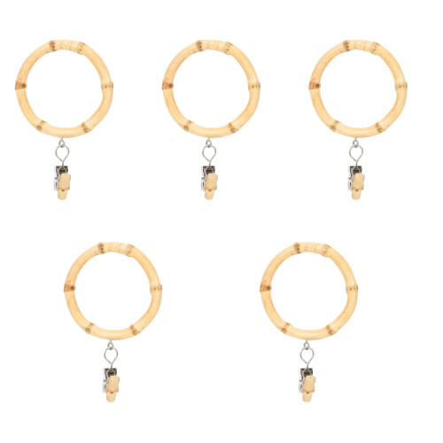 5Pcs Bamboo Curtain Ring Hook For Drapery Rod 2