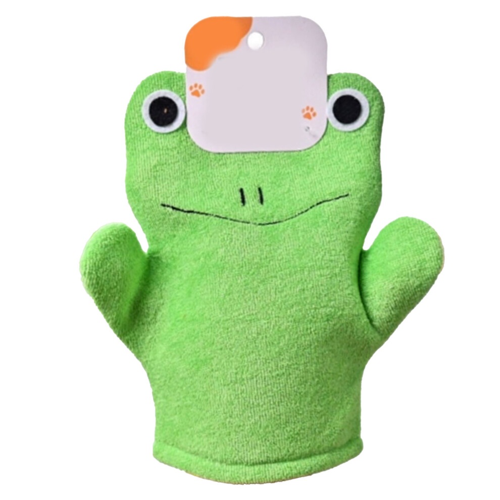 Green ( Frog Free Size) Exfoliating Washcloth Body Scrubber Frog Design For Kids Adults