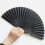 2Pcs Man Fabric Folding Fan Lightweight With Bag Pattern 10