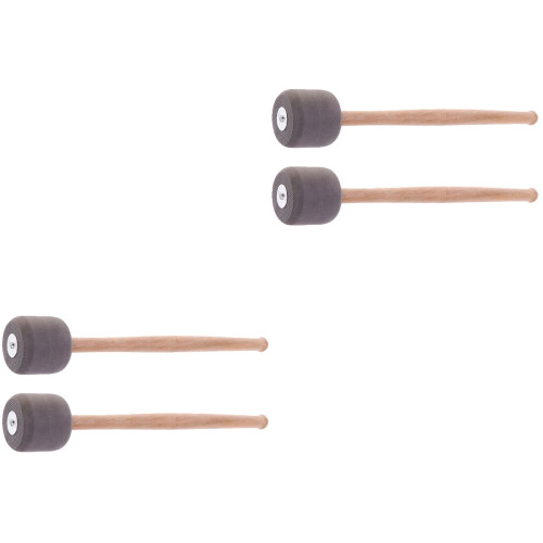 4 Pcs Practical Bass Drum Mallets Non Skid Stainless Steel 2