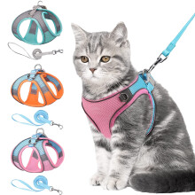 (Pink, XXS) Cat&Dog Harness and Leash,Escape Proof Cat Vest Dog Walking Leash and Harness,Easy Control Vest for Small Large Kitten Dog Outdoor