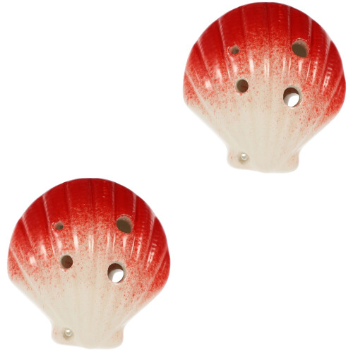 2Pcs Ceramic 6 Holes Ocarina Shell Musical Instrument 2