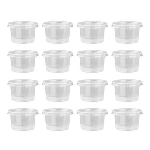 50Pcs Simple Plastic Pudding Bowls Jam Cups Containers Home Supplies