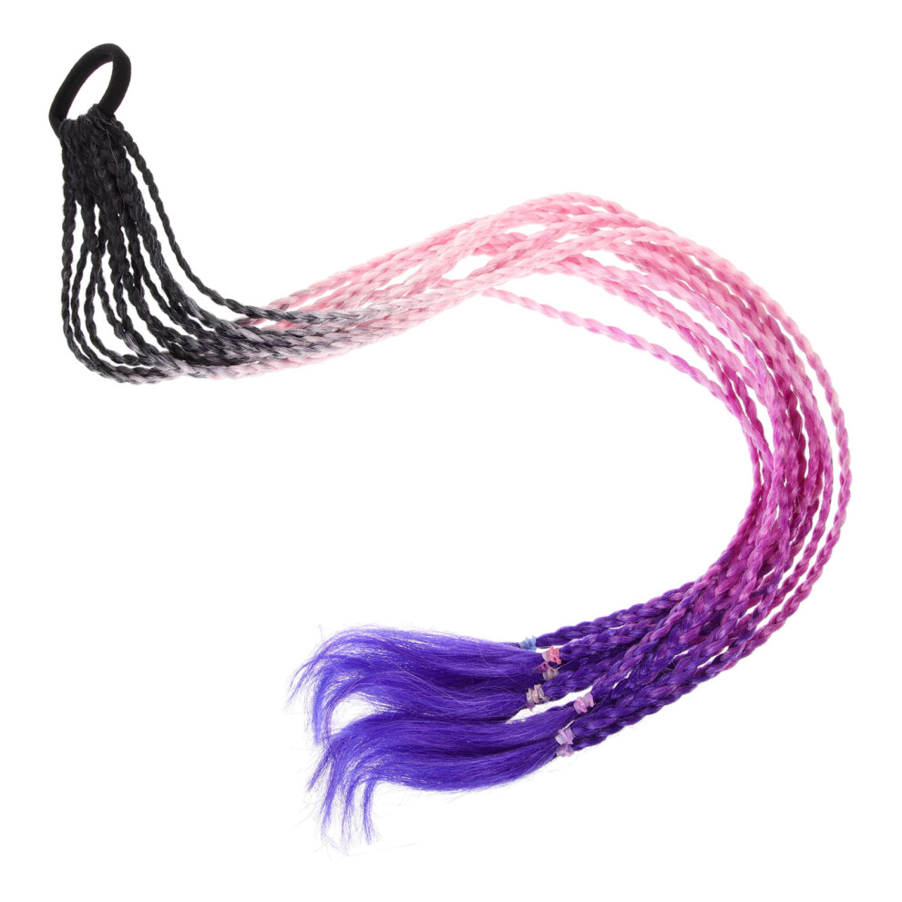 Totority 2Pcs Rainbow Ponytail Hair Extension With Braids And Hair Tie