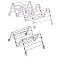 6 Pcs Stainless Steel Taco And Burrito Holders Silver