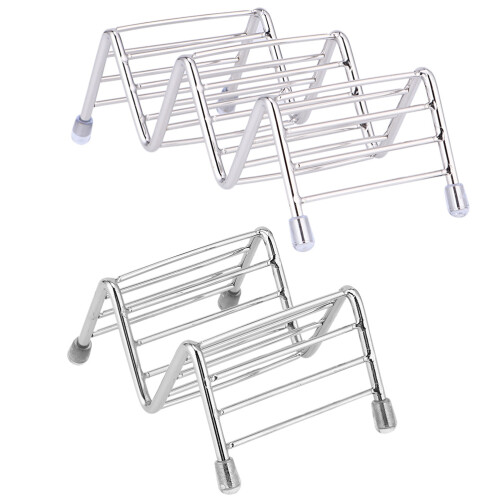 6 Pcs Stainless Steel Taco And Burrito Holders Silver