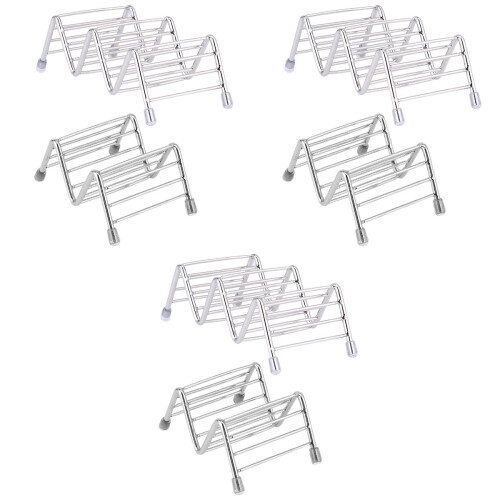 6 Pcs Stainless Steel Taco And Burrito Holders Silver 2