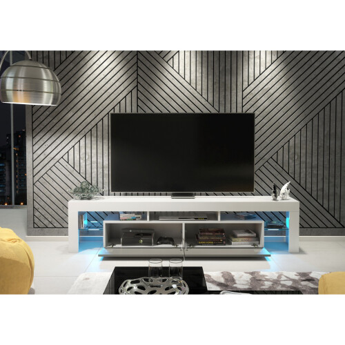 Creative Furniture Nova 200cm TV Unit LED - White & Grey Gloss Doors 2