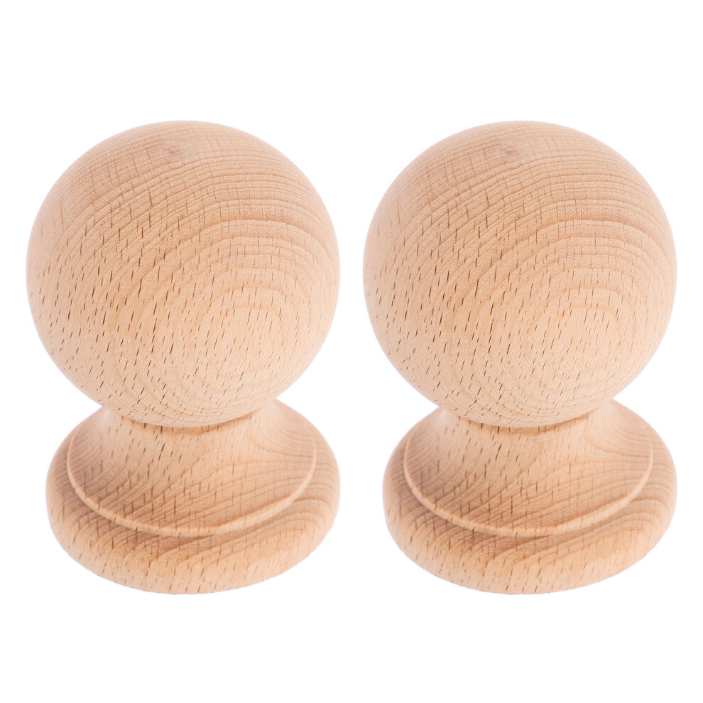 4 Pcs Wood Ball Finial For Bed Post Staircase Baluster 6 Cm Tall 034170820007