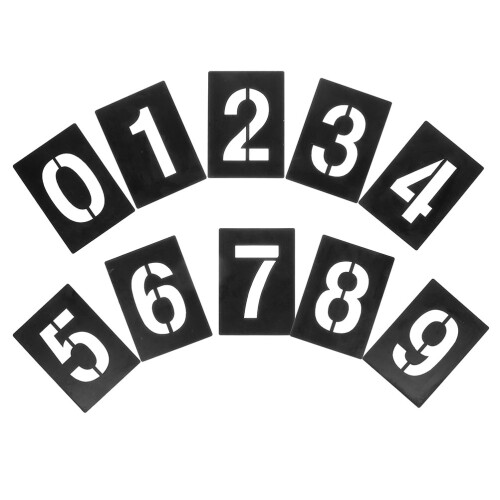 30 Pcs Plastic Number Stencils 0-9 PVC For Spray Craft 2