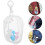 2 Sets Clear Doll Display Case Keychain With Pompom Ball 11