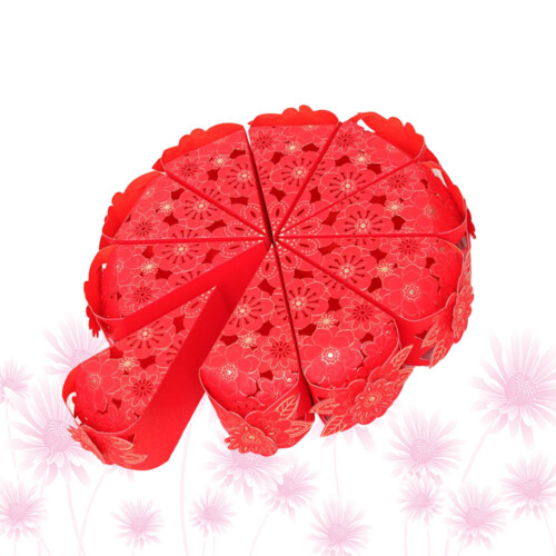 10Stk Rote Kuchenbox Mit Spitze Für Candy Party Geschenk 1