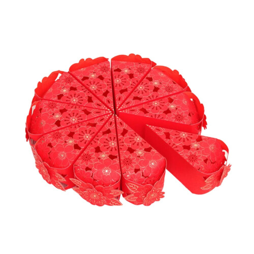 10Stk Rote Kuchenbox Mit Spitze Für Candy Party Geschenk
