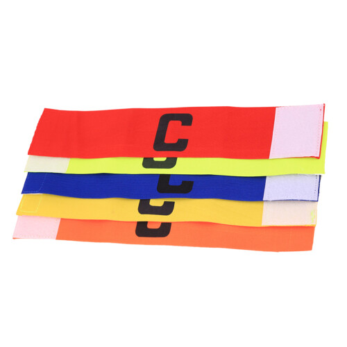 5 elastische voetbal captain armbandjes, verstelbaar, 5 kleuren