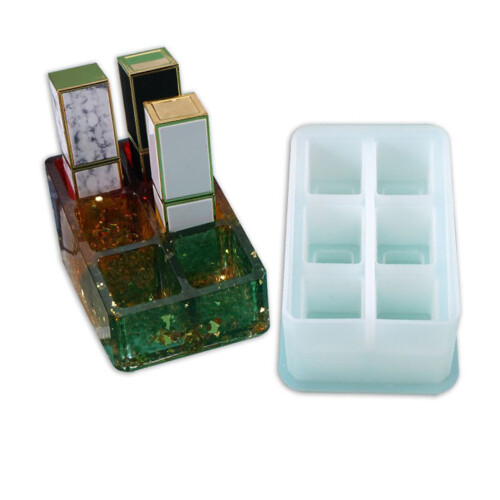25mm Lipstick Storage Box 6 Compartments Soft Silicone Case 1