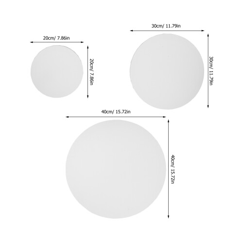 3Pcs Round Cotton Canvas Frames 20 30 40Cm With Wood Frame 2
